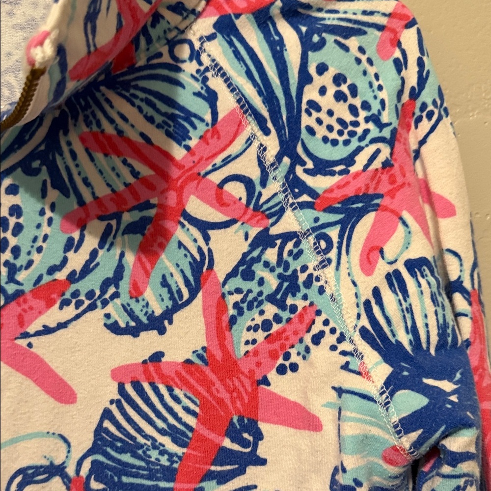 Lilly Pulitzer Vibrant Blue and Pink Quarter Zip Jacket XSmall - Picture 5 of 9